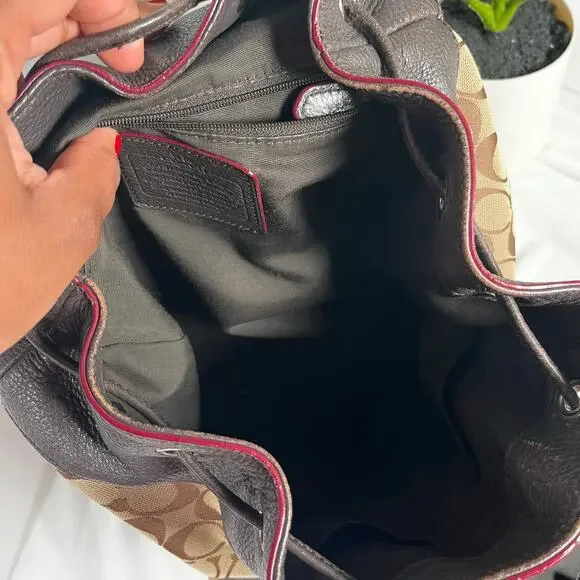 COACH Vintage Y2K Monogram Billie Leather and Canvas Backpack - Picture 10 of 14